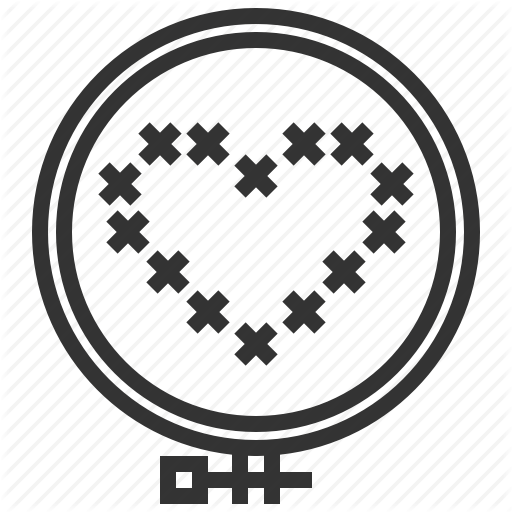 Circle, Cross, Equipment, Frame, Sewing, Stitch Icon
