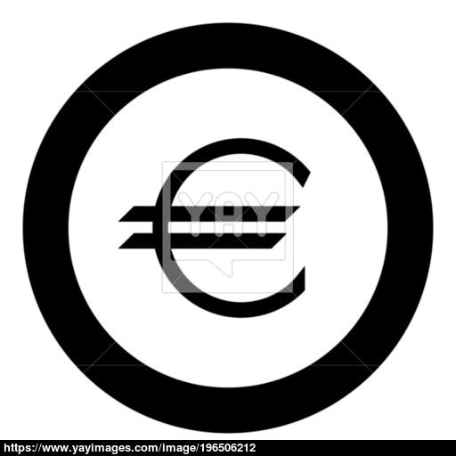 Euro Symbol The Black Color Icon In Circle Or Round Vector