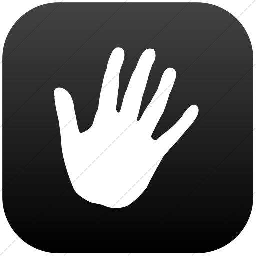 Flat Rounded Square White On Black Gradient Classica