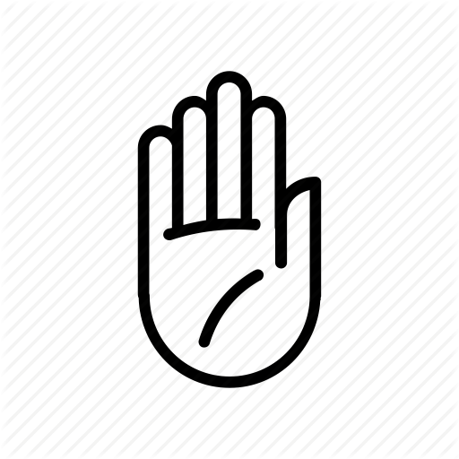 Finger, Fingers, Gesture, Hand, Palm, Right, Stop Icon
