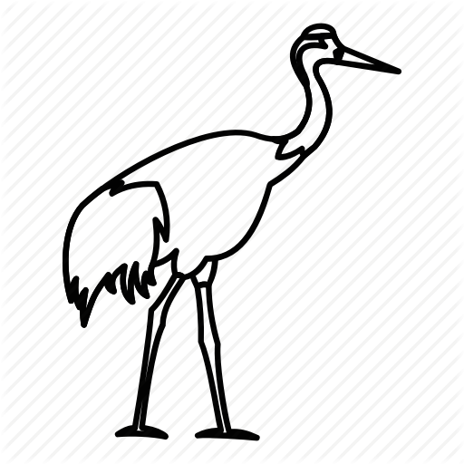 Bird, Crane, Japanese, Line, Outline, Pattern, Stork Icon