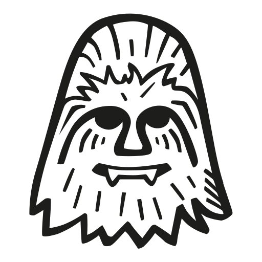 Chewbacca Icon Free Of Space Hand Drawn Black Sticker
