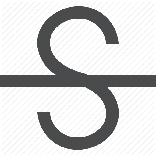Line, Strikethrough, Text, Through Icon