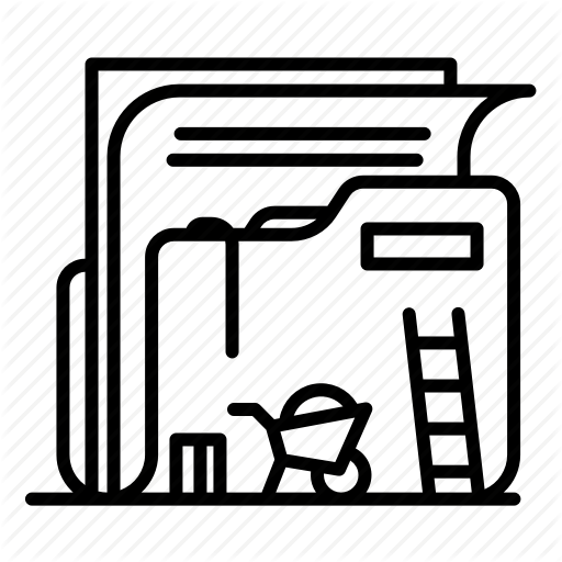 Construction, Folder, Paper, Stroke Icon