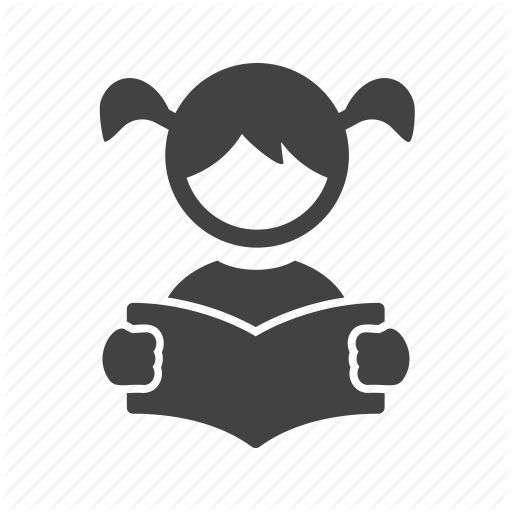 Book, Child, Cute, Education, Girl, Reading, Student Icon