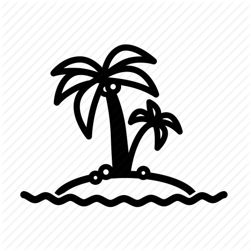 Beach, Coconut, Island, Ocean, Palm Tree, Sea, Travel Icon