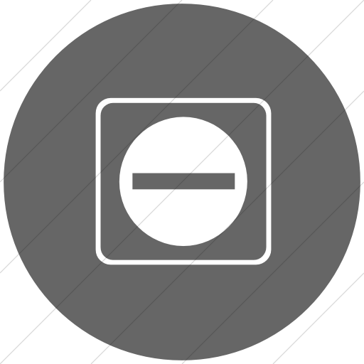 Flat Circle White On Gray Classica Minus Sign Icon
