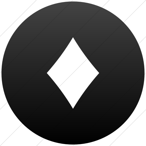 Flat Circle White On Black Gradient Classica Black