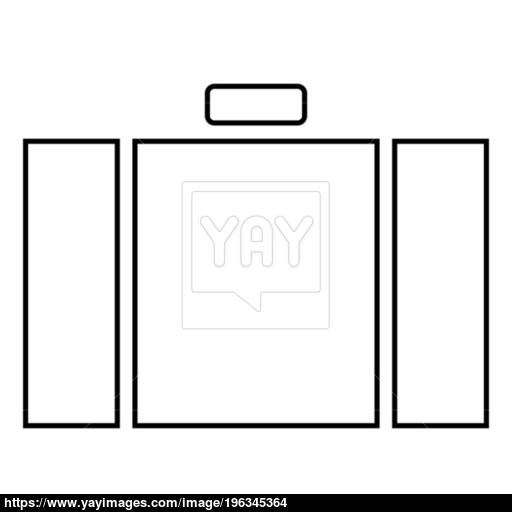 Suitcase Icon Black Color Illustration Flat Style Simple Image
