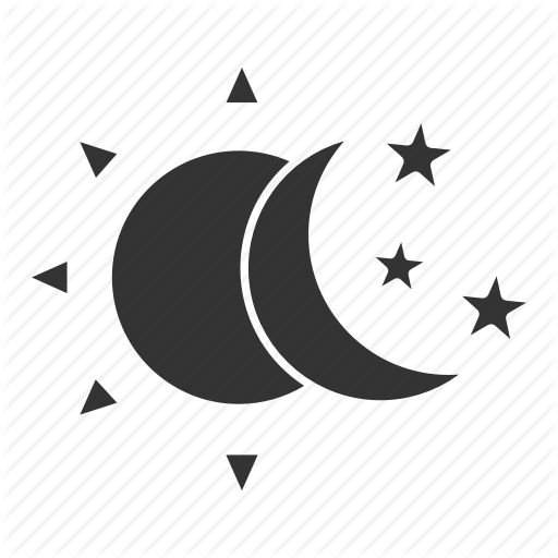 Bedtime, Crescent, Moon, Night, Sleep, Stars, Sun Icon