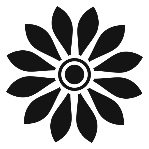 Flat Grey Sunflower Head Icon