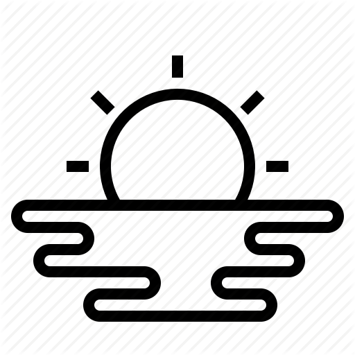 Landscape, Sea, Sun, Sunset Icon