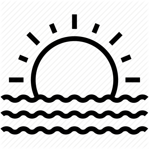 Beach, Ocean Waves, Summer, Sunrise, Sunshine Icon