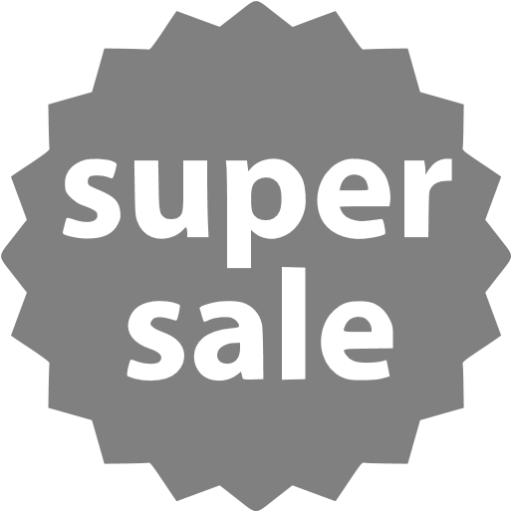 Gray Super Sale Badge Icon
