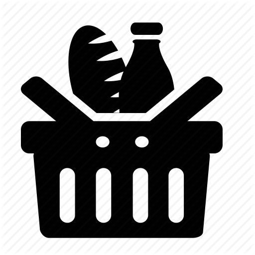 Basket, Bread, Milk, Shop, Supermarket Icon