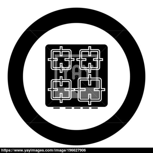 The Surface Of The Cooker Icon Black Color In Circle Vector
