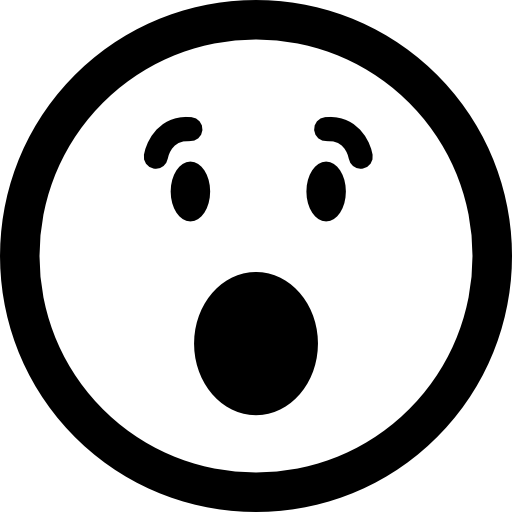 Surprised Emoticon Square Face With Open Eyes And Mouth Icons