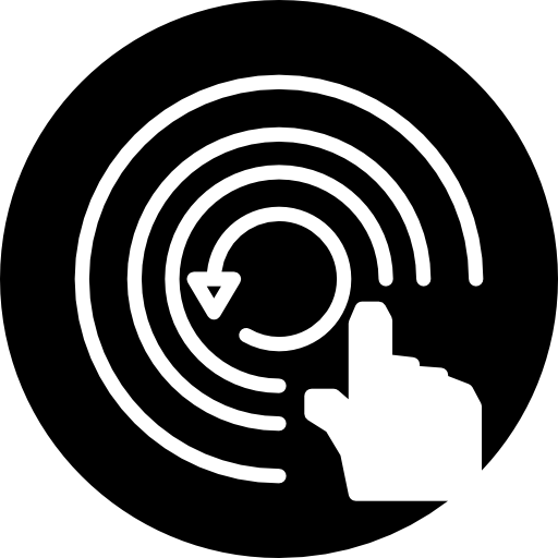 Surveillance Symbol Of A Hand On A Circle With Concentric Circular