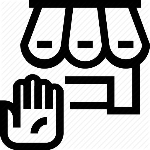 Closed, Hold, Onhold, Pending, Retail, Store, Suspend Icon