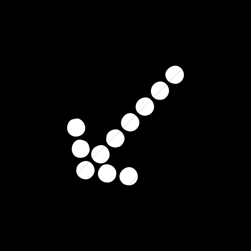 Flat Square White On Black Classic Arrows Dotted Sw Icon