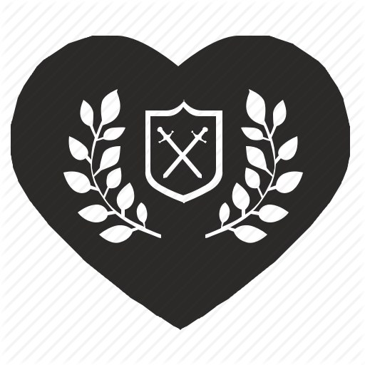Heart, Laurel, Love, Shield, Sweat, Sword Icon