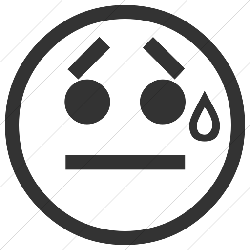 Simple Dark Gray Classic Emoticons Face With Cold Sweat