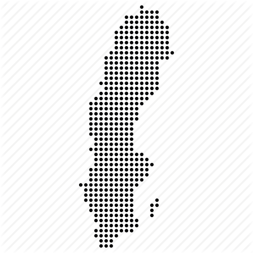 Country, Dotted, European, Location, Map, Sweden Icon