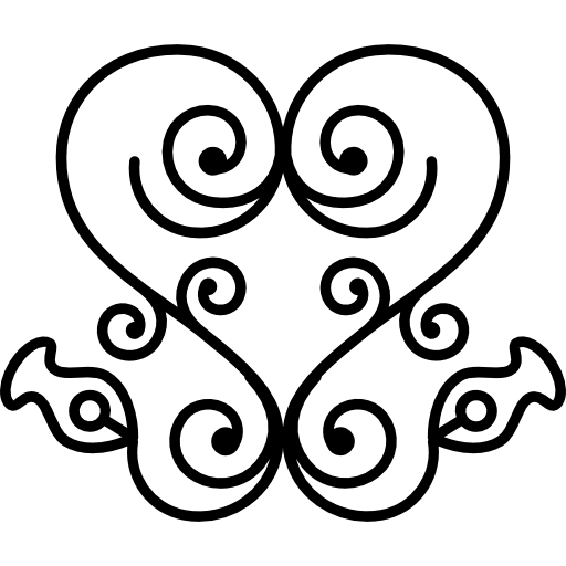 Heart Of Swirls In Floral Ornamental Design Icons Free Download