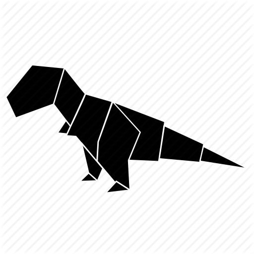 Animals, Dino, Dinosaur, Origami, T Rex Icon