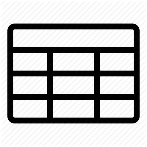 Cells, Column, Data, Row, Spreadsheet, Table Icon
