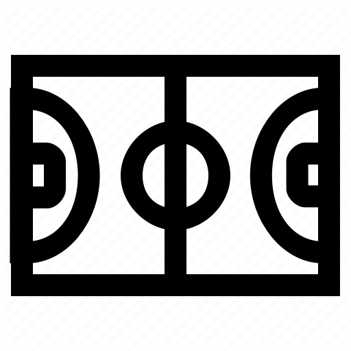 Basketball, Icon, Lapangan, Outline, Set Icon