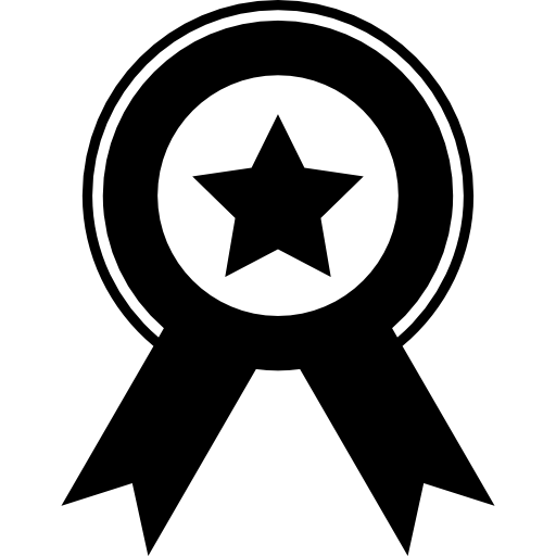 Medal With A Star And Two Ribbon Tails Icons Free Download