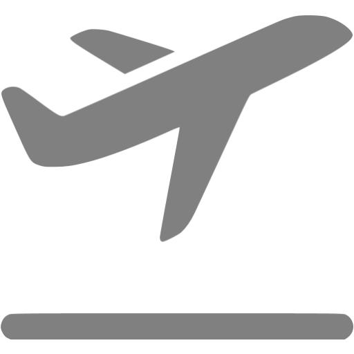 Gray Airplane Takeoff Icon