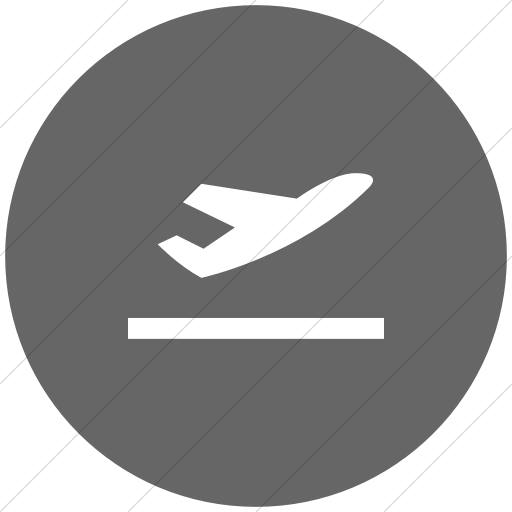 Flat Circle White On Gray Raphael Plane Take Off Icon
