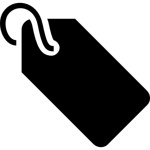 Tag With Cord Black Marketing Tool Symbol For Commerce Icons