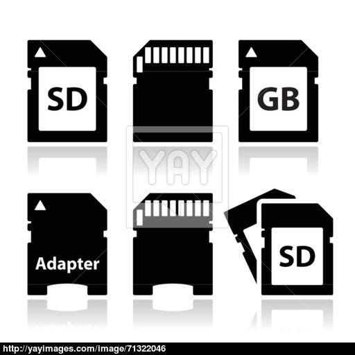 Sd, Memory Card, Adapter Icons Set Vector