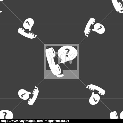 Telemarketing Icon Sign Seamless Pattern On A Gray Background