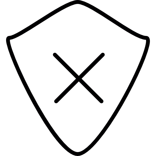 Shield With Cross Mark Icons Free Download