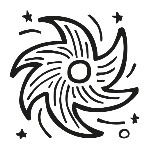 Black, Hole Icon Free Of Space Hand Drawn Black Sticker