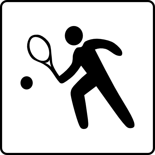 Hotel Icon Has Tennis Court Clipart