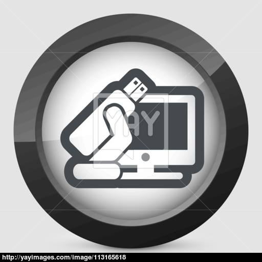 Tv Usb Icon Vector