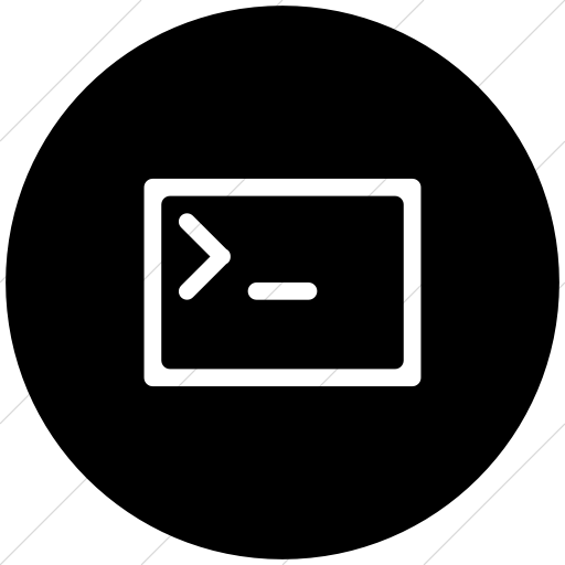 Flat Circle White On Black Broccolidry Terminal Icon