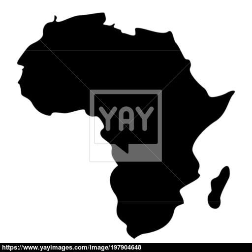 Map Of Africa Icon Black Color Illustration Flat Style Simple