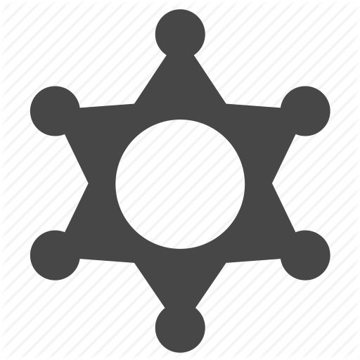 Badge, Cowboy, Leader, Officer, Prefect, Sheriff, Star Icon