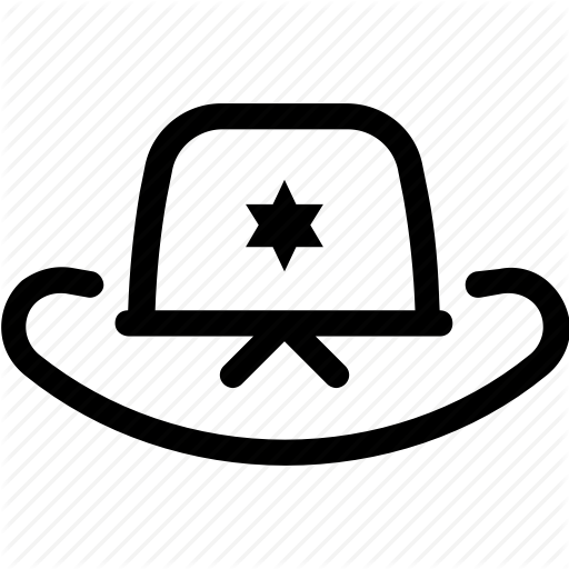 Cowboy, Hat, Sheriff, Star, Wild West Icon