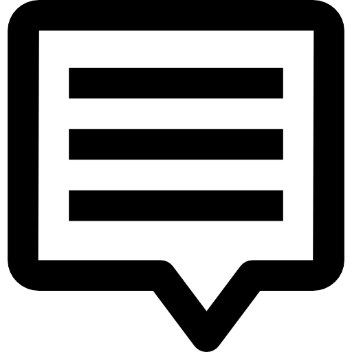 Rectangular Speech Bubble Symbol With Three Text Lines Icons