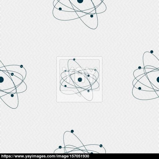 Physics, Atom, Big Bang Icon Sign Seamless Pattern With Geometric