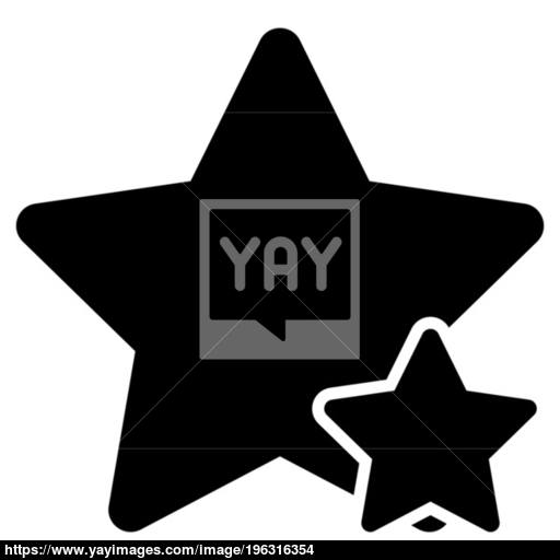 Two Star Best Of The Best Icon Black Color Illustration Flat Style