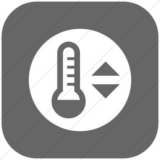 Flat Rounded Square White On Gray Iconathon Thermostat Icon