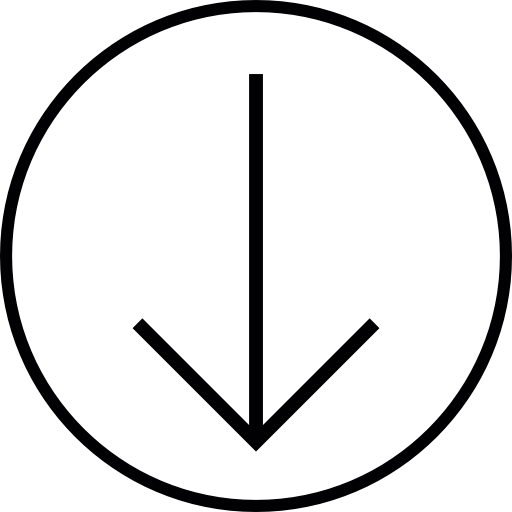 Arrow Down Thin Outline Inside A Circle Outline Icons Free Download